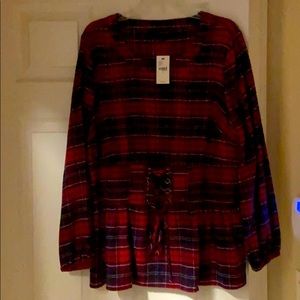 Long sleeve plaid blouse